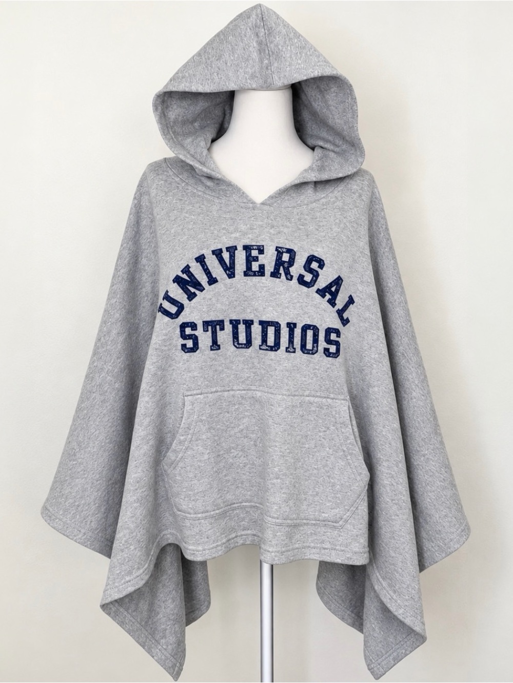 Universal Studios Gray Oversized Poncho Hoodie Cape Sweatshirt One Size